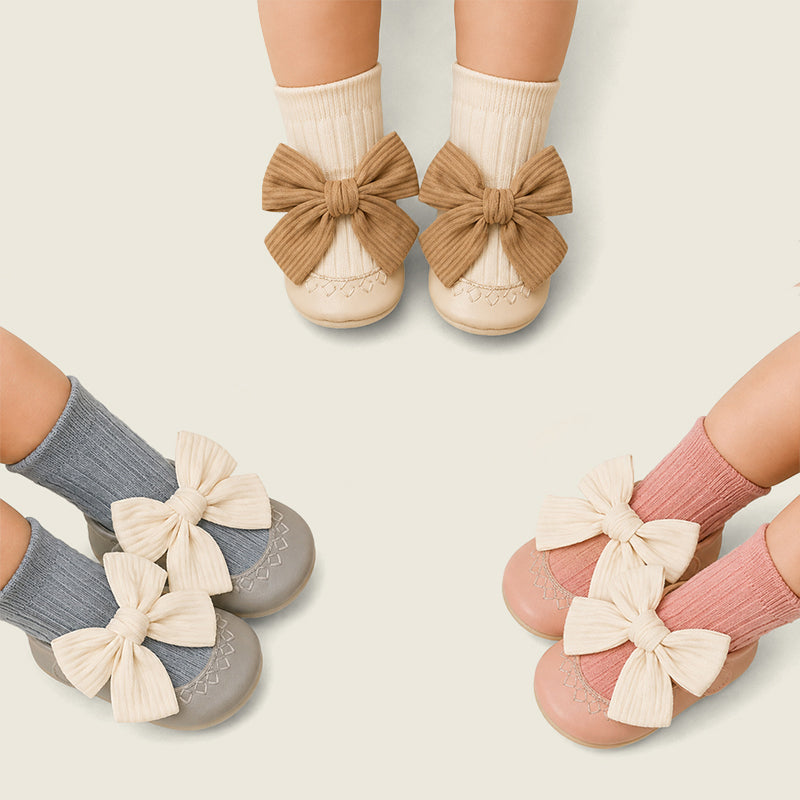 Pack of 3- Bow Baby Booties