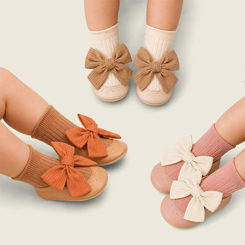 Pack of 3- Bow Baby Booties
