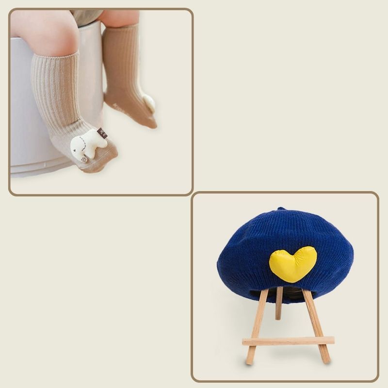 The Chic Bundle-Blue Beret Hat & The Elephanta socks
