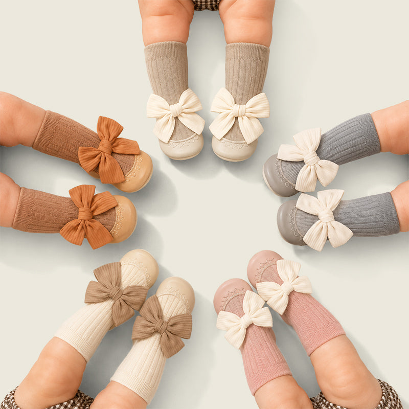 Pack of 5- Bow Baby Booties