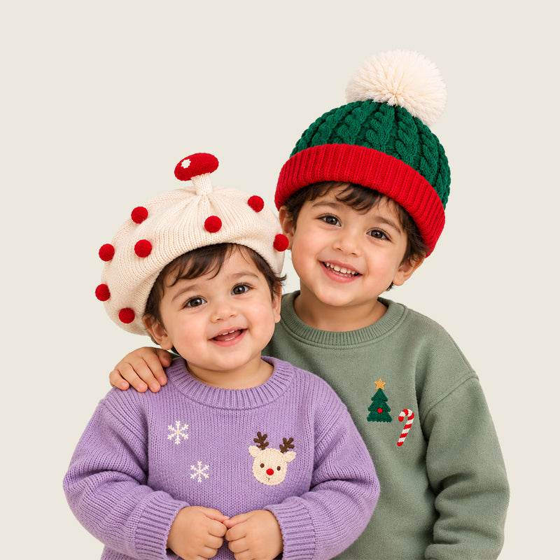 The Merry Christmas Cap Bundle- Pack of 2 X'mas Berets