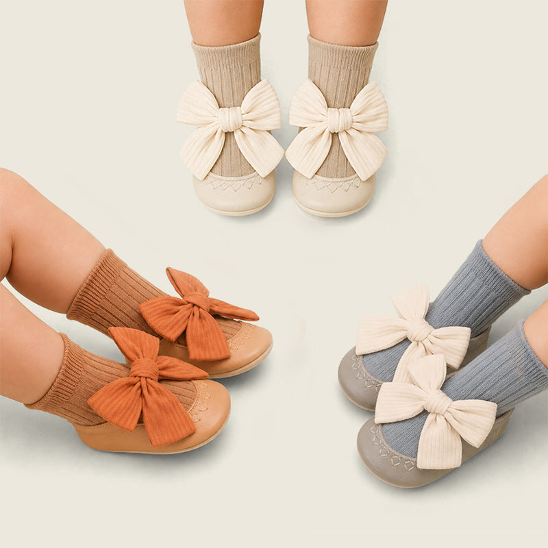 Pack of 3- Bow Baby Booties