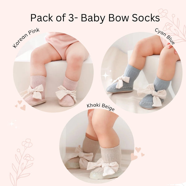 Pack of 3- Bow Baby Bow Socks