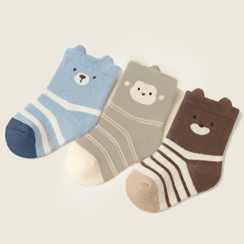 Bear Socks Bundle-Pack of 3 Baby Socks