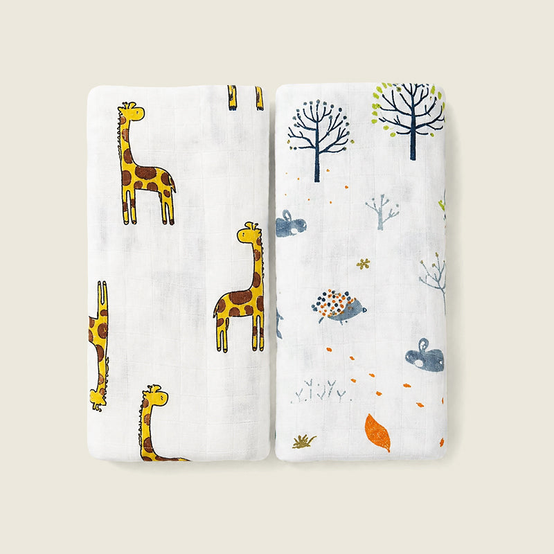 Lille Barn Pack of 2 Bamboo Muslin Swaddles – Ultra Soft, Breathable & Gentle Baby Wraps